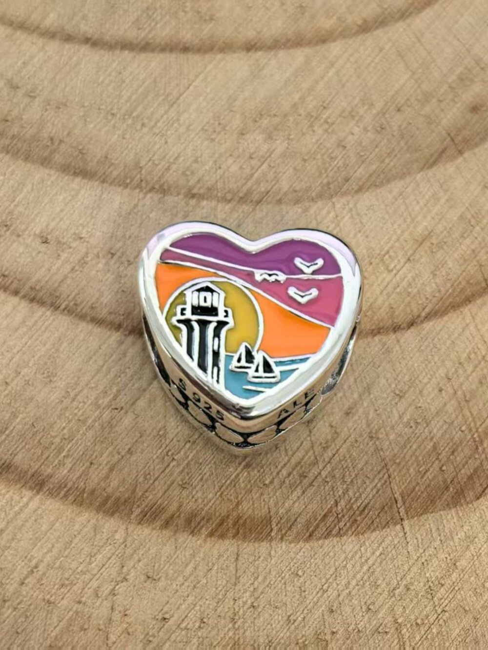 Pandora Great Lake Exclusive Travel Heart Charm Pendant, S925 Silver Jewelry